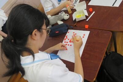 姫商,文化祭,モザイクアート,全学年,共同作業