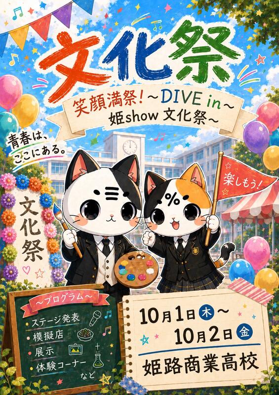 姫商,文化祭,笑顔