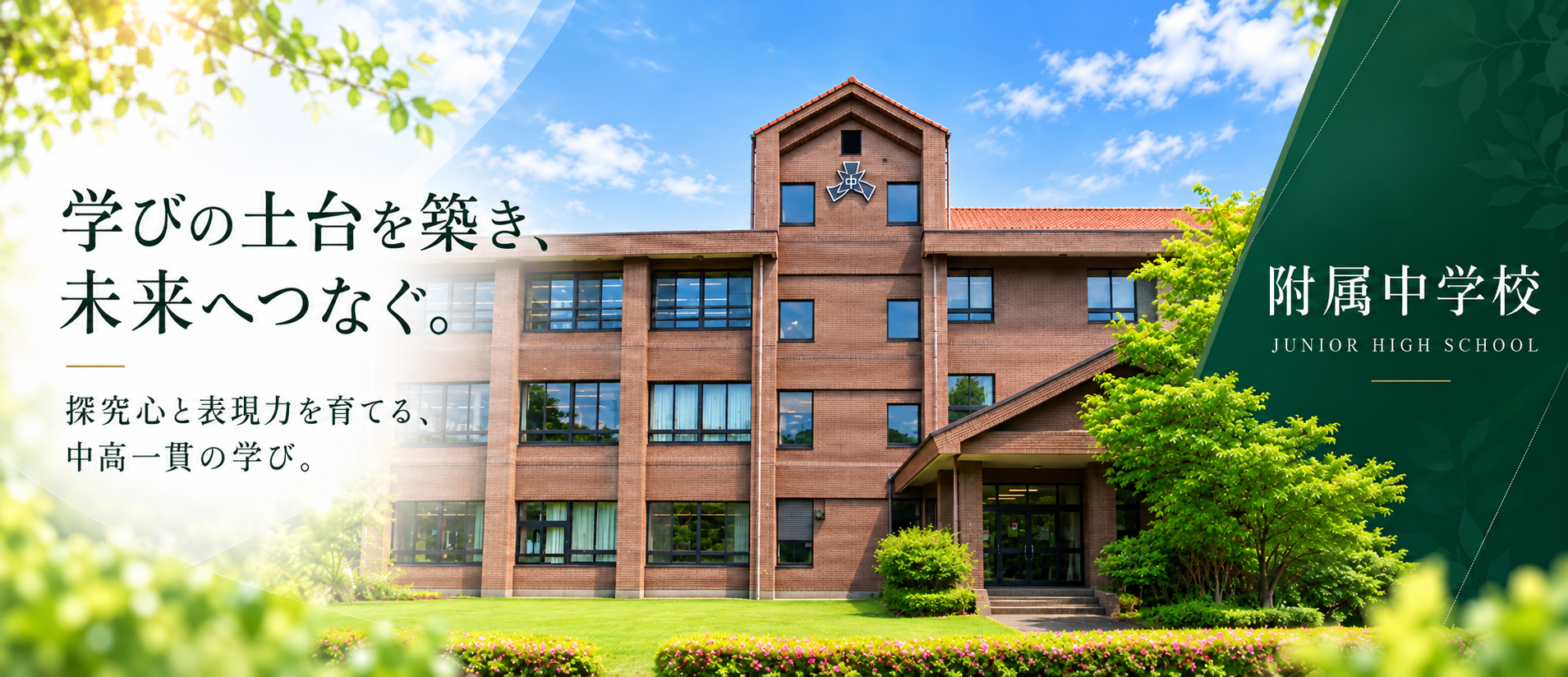 兵庫県立大学附属中学校　学びの土台を築き、未来へつなぐ。探究心と表現力を育てる、中高一貫の学び。