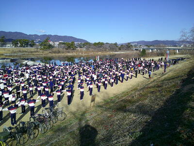 全員で準備体操